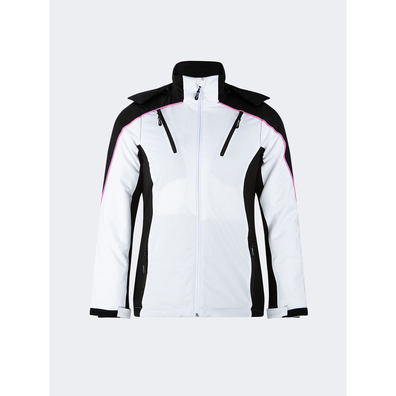 Top Ten Durable Women Skiing Jacket White/Black/Pink