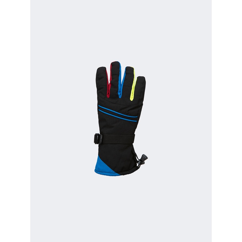 Oil And Gaz Insulated Kids-Boys Skiing Gloves Blue/Org/White