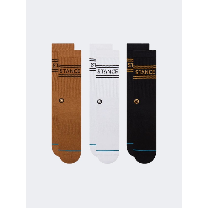 Stance Basic 3 Pk Crew Unisex Lifestyle Sock Gold