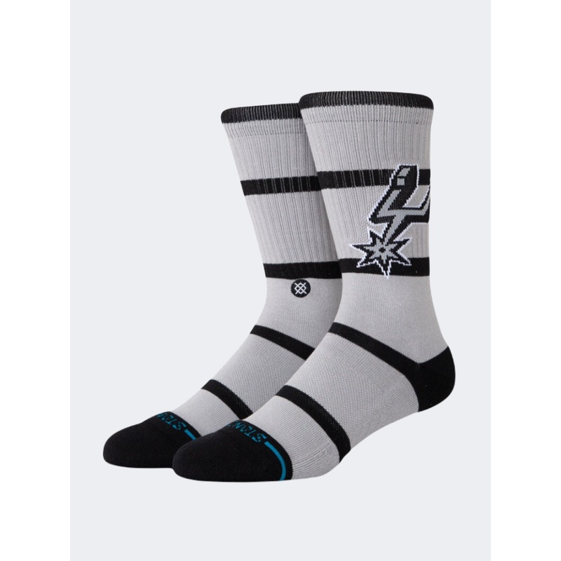Stance Nba Prep Stripe San Antonio Spurs Unisex Basketball Sock Grey/Black