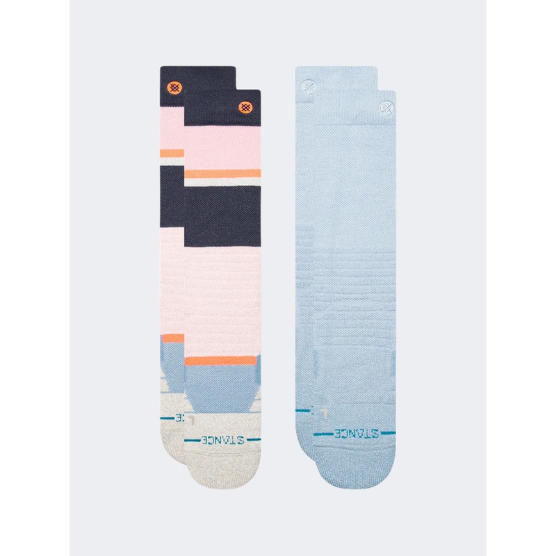 Stance Powdered Mid Poly Snow 2 Pk Unisex Skiing Sock Pinkfade