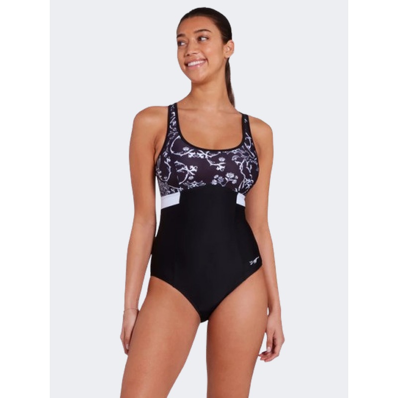 Zoggs Dakota Printed Crossback Women Swim Monokini Clas/Black