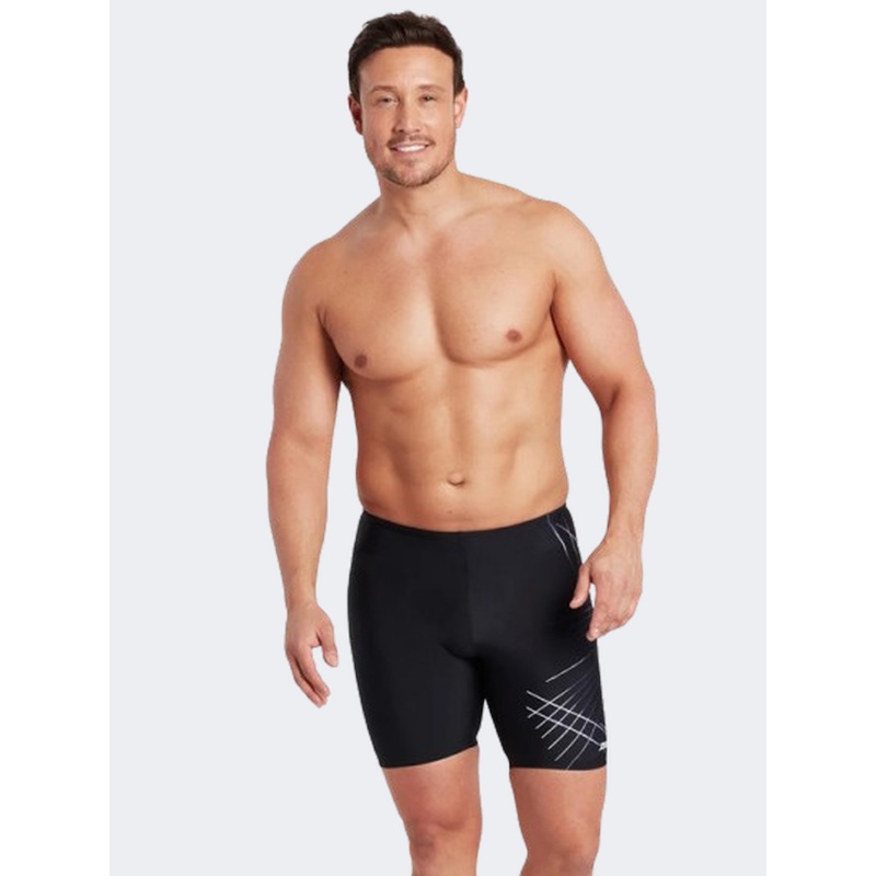 Zoggs Etch Mid Jammer Men Swim Swim Tight Black