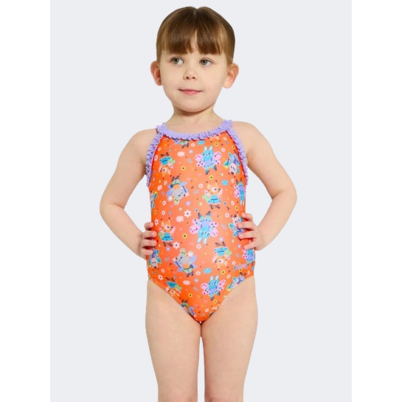Zoggs Ruffle Crossback Girls Swim Monokini Tink
