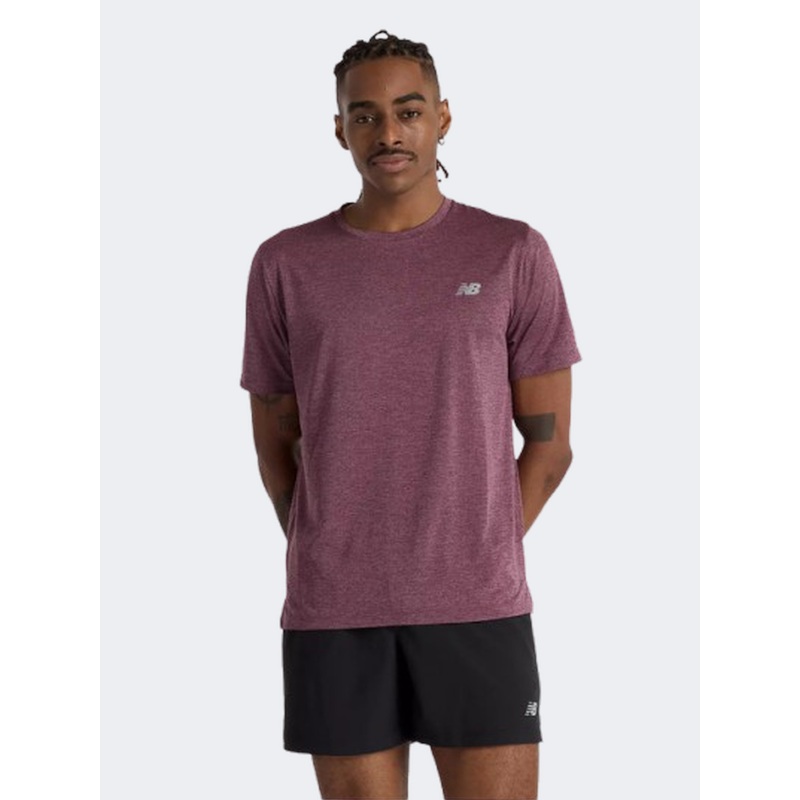New Balance Athletics Men Performance T-Shirt Faded Plum