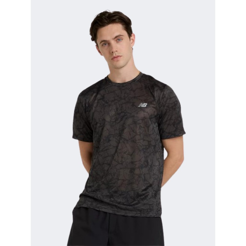 New Balance Athletics Printed Men Performance T-Shirt Black