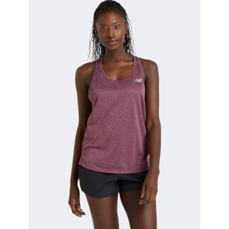 New Balance Athletics Women Performance Tank Faded Plum Heather