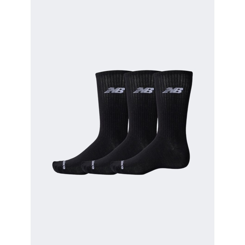 New Balance Crew 3 Pack Unisex Lifestyle Sock Black