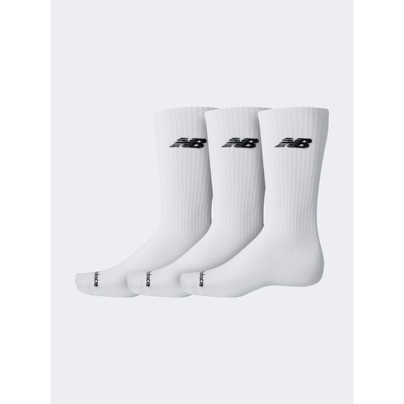 New Balance Crew 3 Pack Unisex Lifestyle Sock White