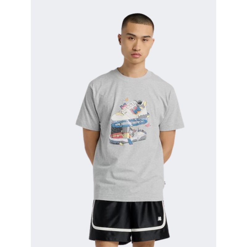 New Balance Fitness Center Men Lifestyle T-Shirt Athletic Grey