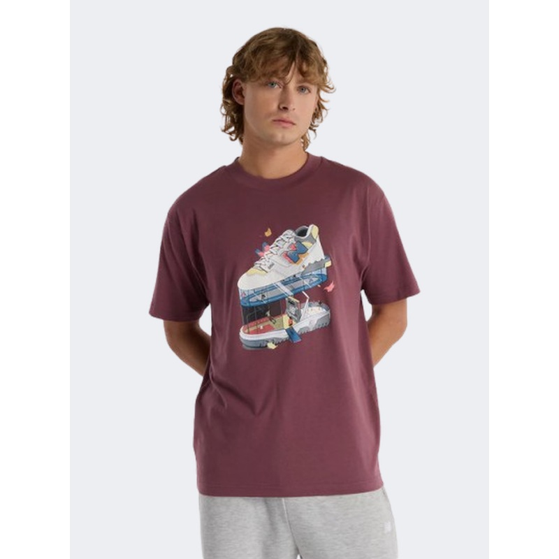 New Balance Fitness Center Men Lifestyle T-Shirt Faded Plum