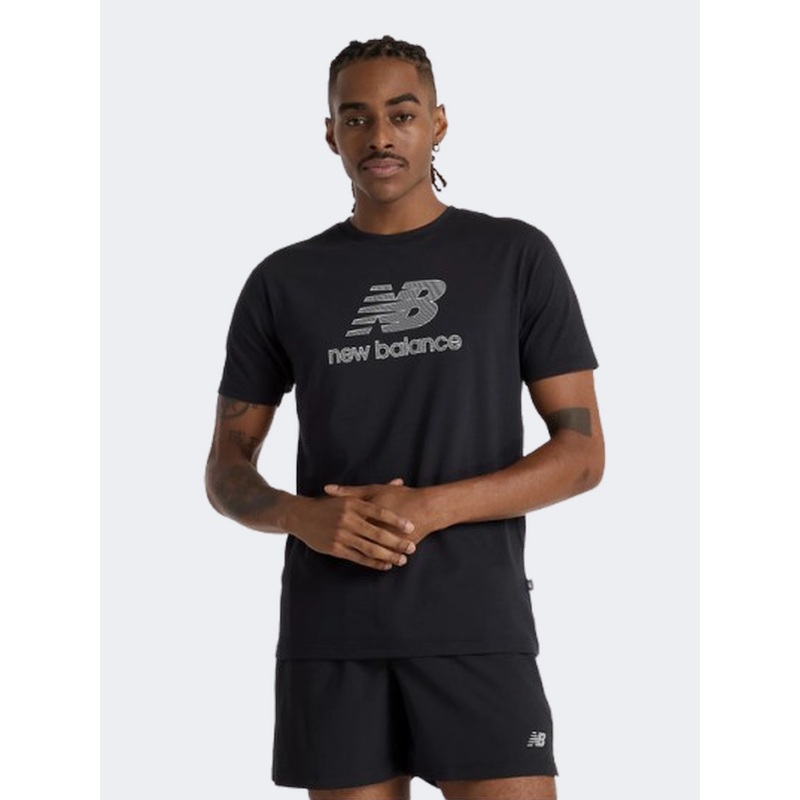 New Balance Heathertech Logo Men Performance T-Shirt Black