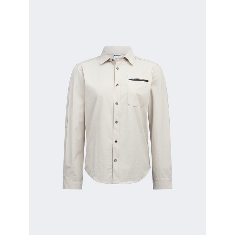 Oil And Gaz Convertible Unisex Hiking Shirt Beige