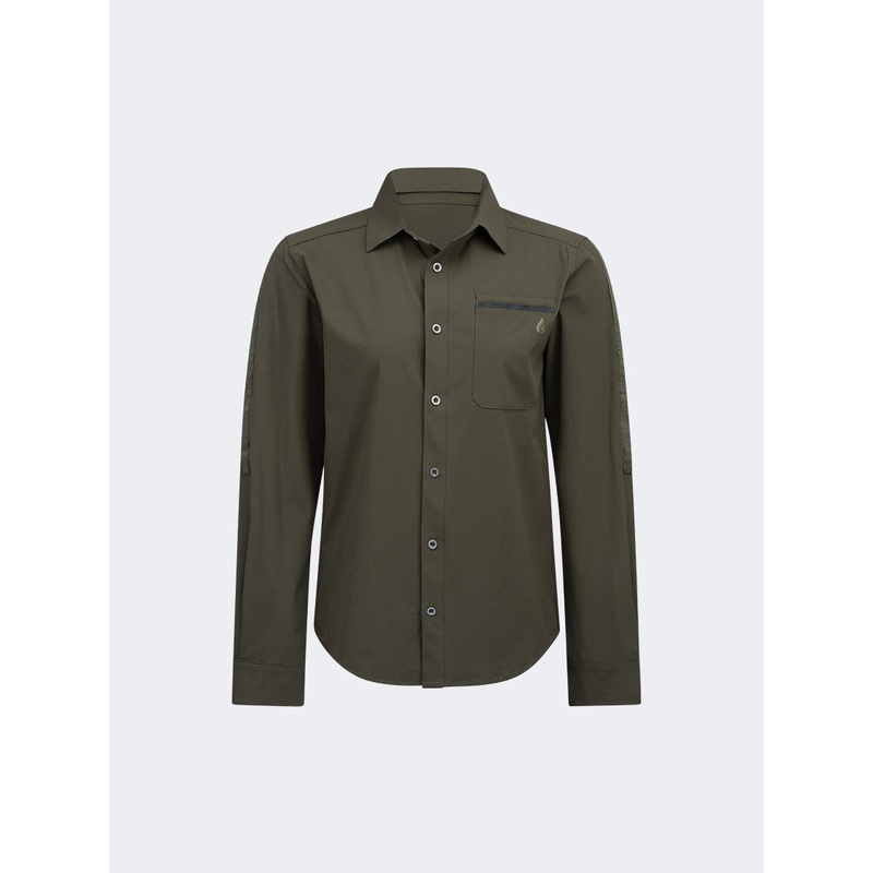 Oil And Gaz Convertible Unisex Hiking Shirt Olive