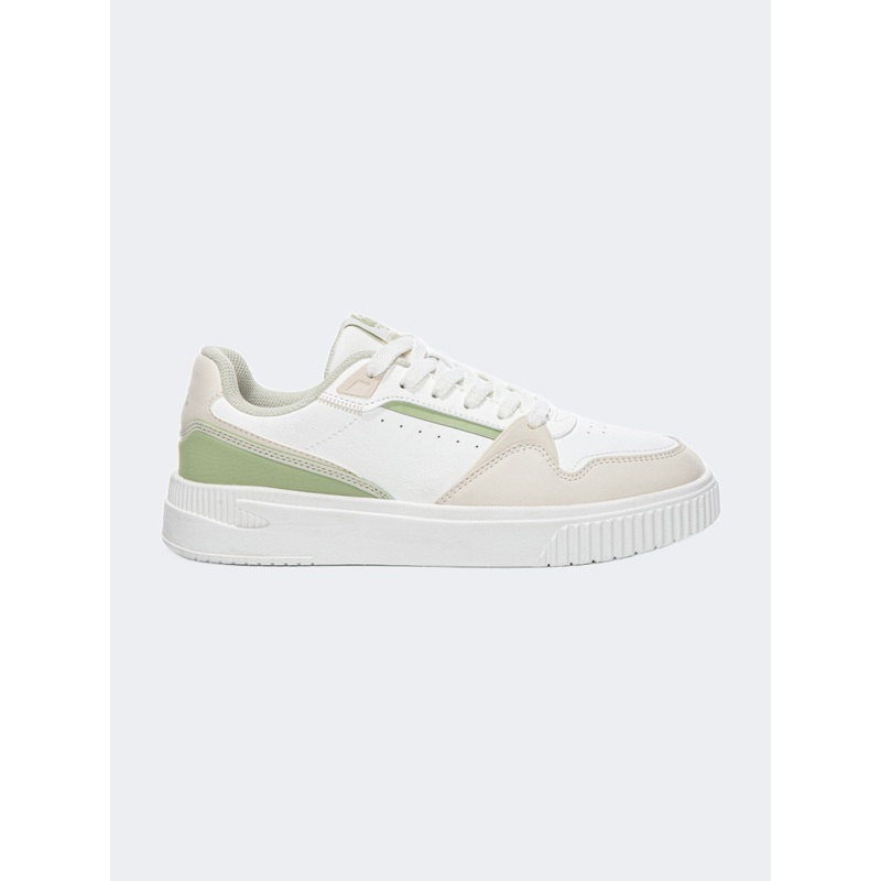 Erke Skateboard Women Lifestyle Sneaker Light White/Flaxen