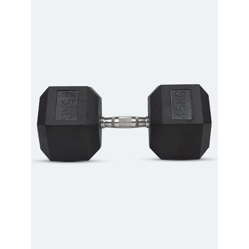Irm-Fitness Factory Rubber Hex Dumbbell Unisex Weights Black