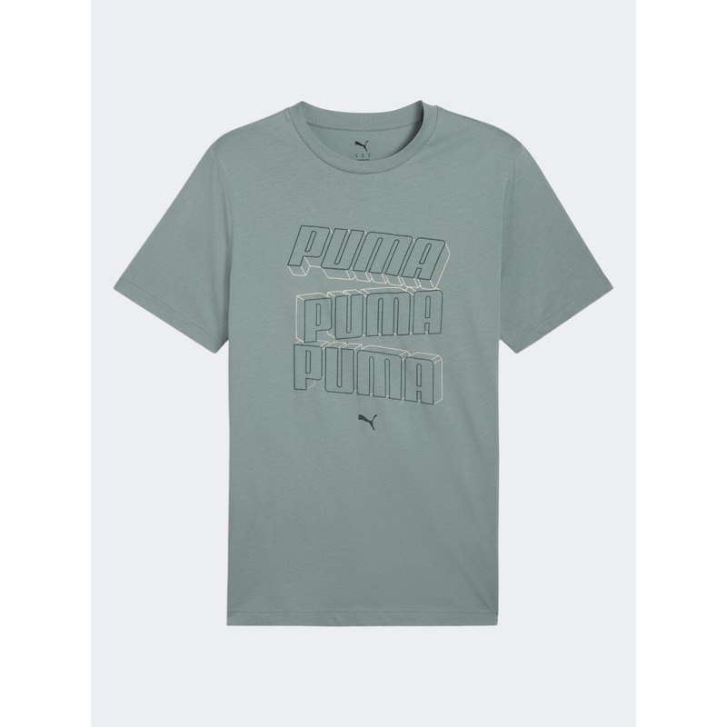Puma Essentials Logo Lab Hog Men Lifestyle T-Shirt Green Moon