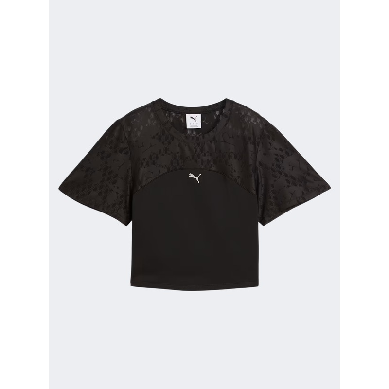Puma Lace Women Training T-Shirt Black