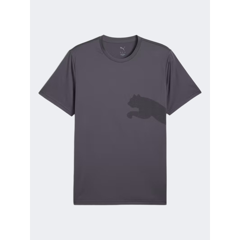 Puma Train All Day Big Logo Men Training T-Shirt Galactic Grey