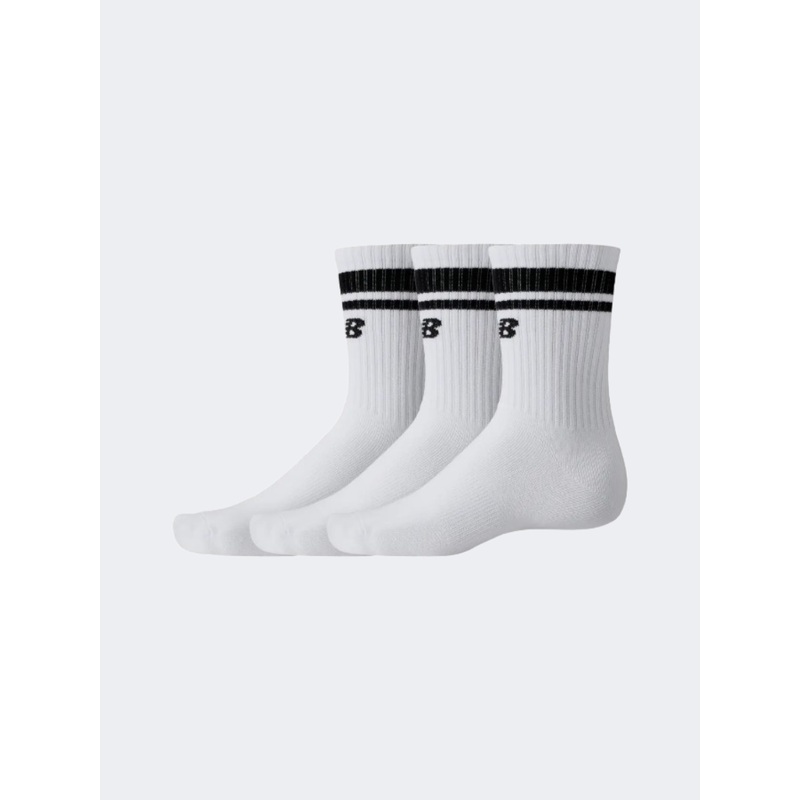 New Balance Essential Line Midcalf Crew 3 Pack Unisex Lifestyle Sock White/Black