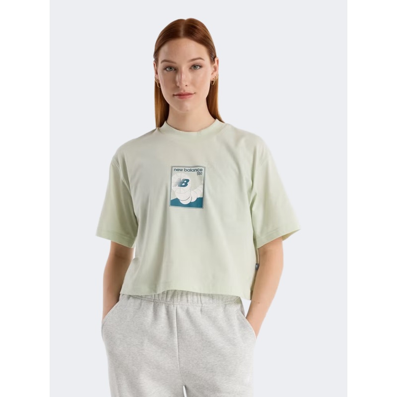 New Balance Relaxed 550 Women Lifestyle T-Shirt Natural Mint