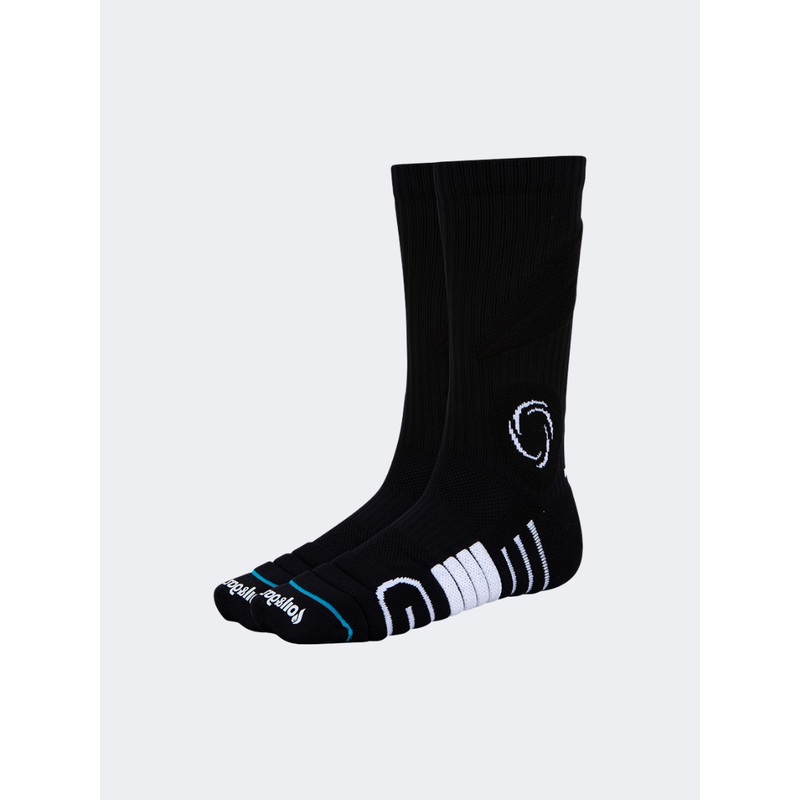 Oil And Gaz Comfortable Unisex Basketball Crew Socks Black