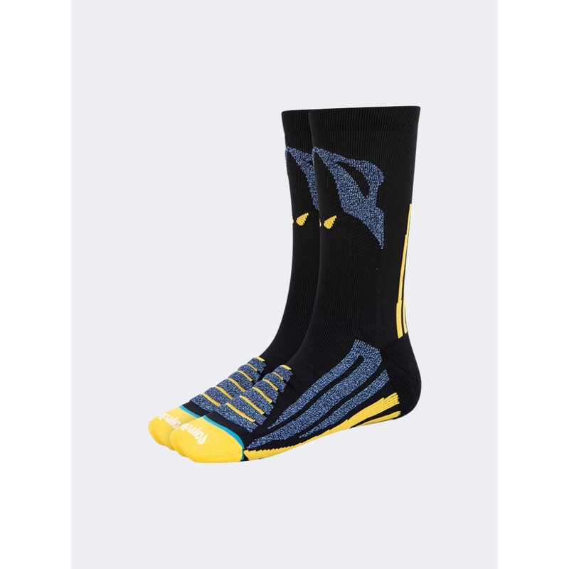 Oil And Gaz Comfortable Unisex Basketball Crew Socks Black/Yellow