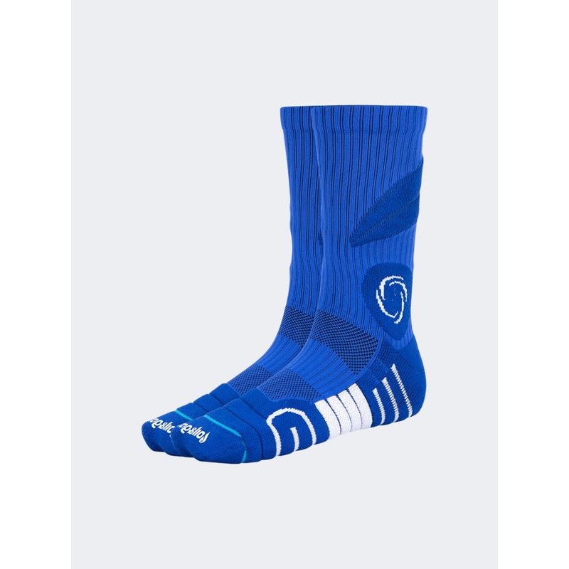 Oil And Gaz Comfortable Unisex Basketball Crew Socks Royal Blue