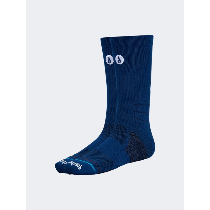 Oil And Gaz Comfortable Unisex Hiking Crew Socks Blue/Navy