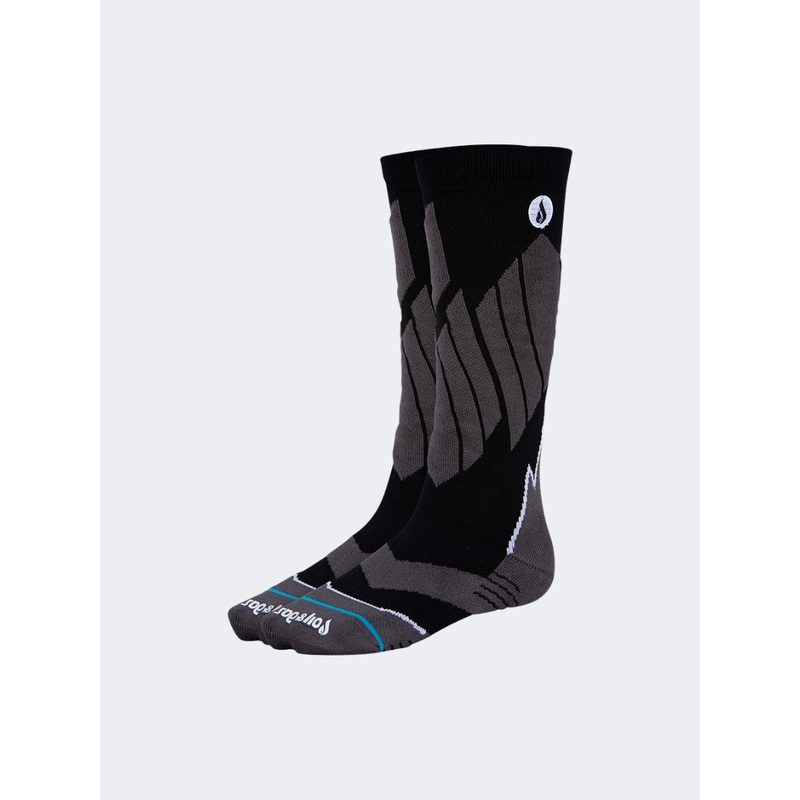 Oil And Gaz Warm Kids Skiing Over The Calf Socks Black/Dark Grey