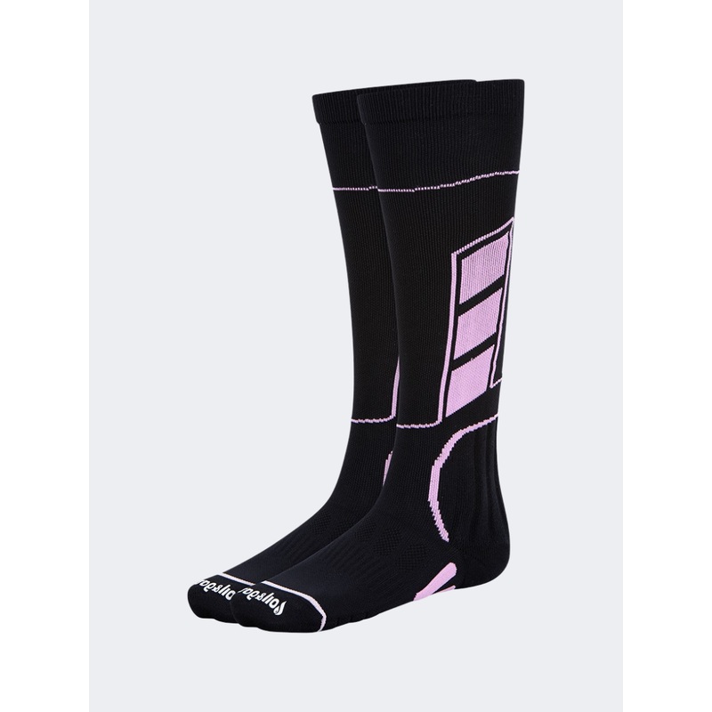 Oil And Gaz Warm Women Skiing Over The Calf Socks Black/Pink