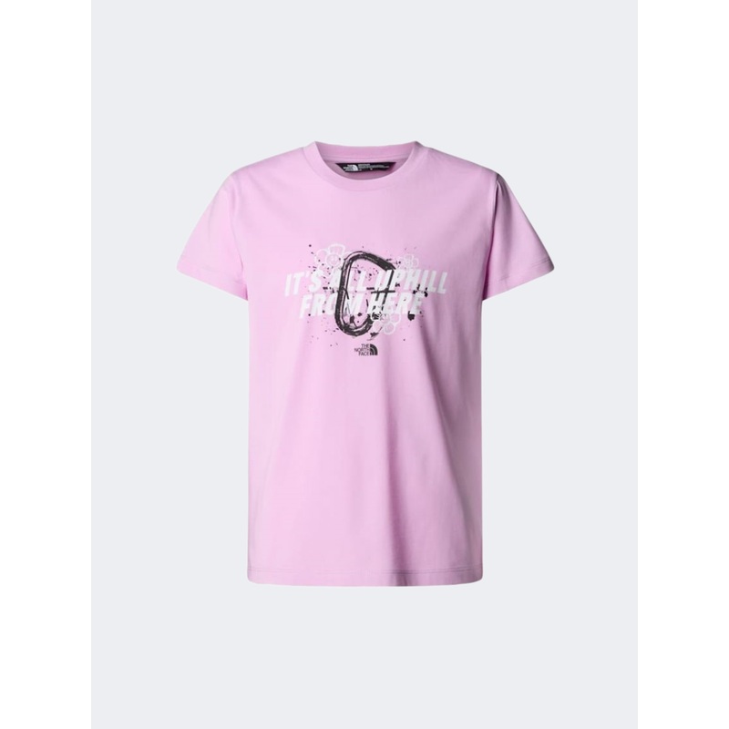 The North Face Graphic Relaxed Girls Lifestyle T-Shirt Pink