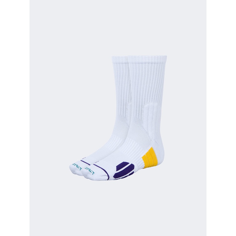 Top Ten Comfortable Unisex Basketball Crew Socks White/Purple