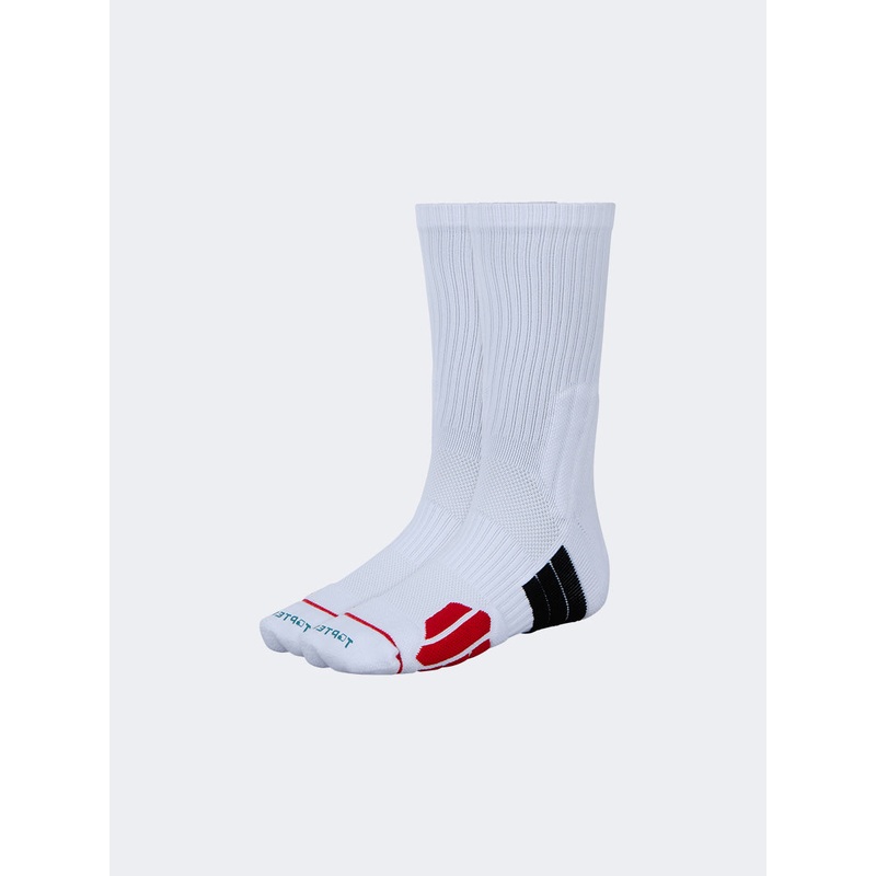 Top Ten Comfortable Unisex Basketball Crew Socks White/Red