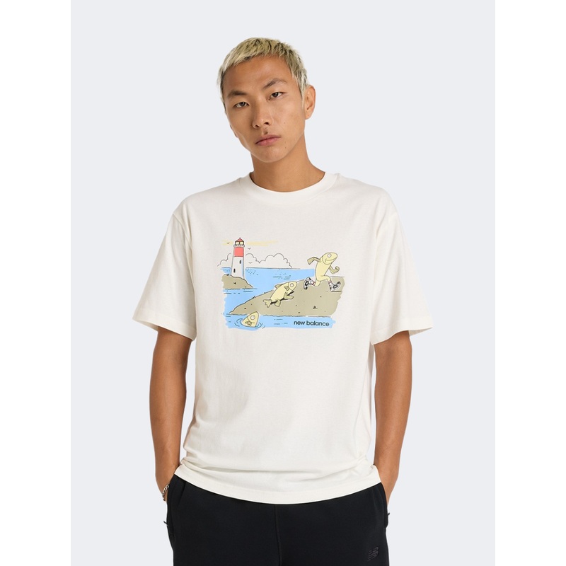 New Balance Athletics Fish Men Lifestyle T-Shirt Sea Salt/Silver