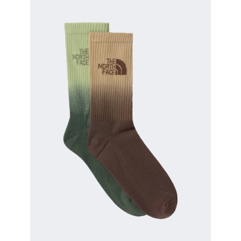 The North Face Everyday Crew 2 Pack Dip Dye Men Lifestyle Sock Khaki Stone