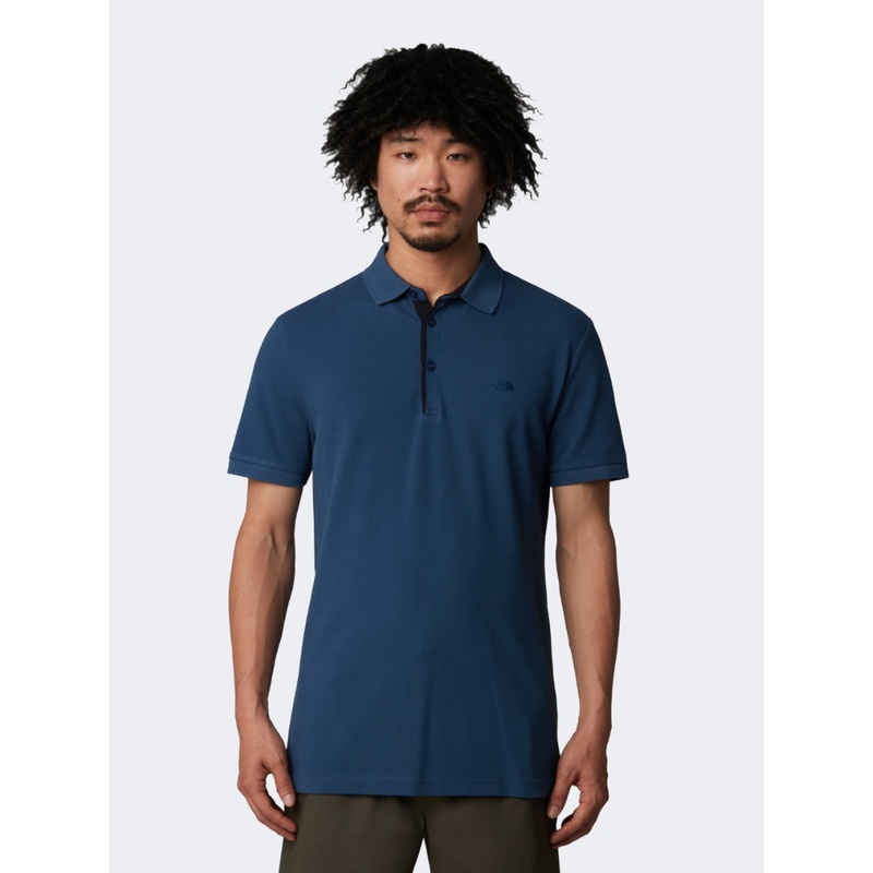 The North Face Premium Slim Men Lifestyle Polo Short Sleeve Shady Blue