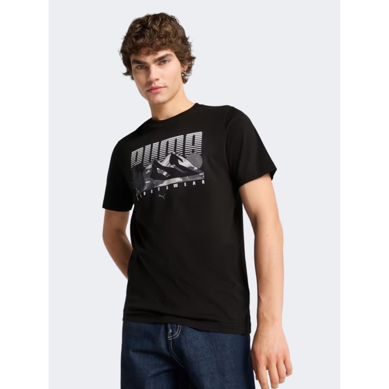 Puma Graphics Mountain Men Lifestyle T-Shirt Black