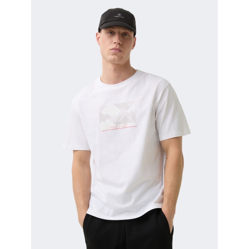 Fire And Ice Mick3  Men Lifestyle T-Shirt White