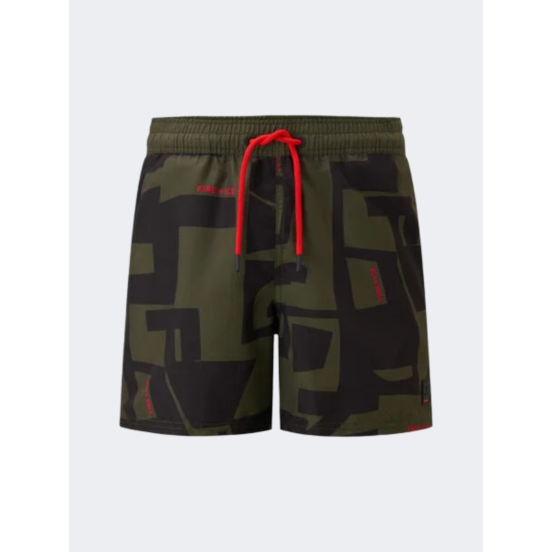 Fire And Ice Nelson  Men Beach Swim Short Olive Green/Black