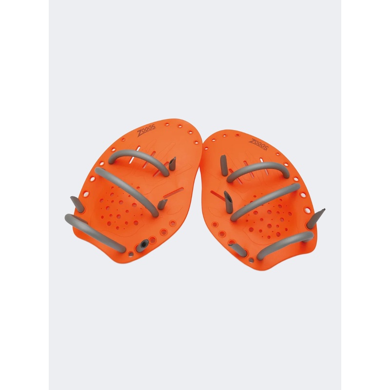 Zoggs Matrix Hand Swim Swimming Gear Orange/Grey