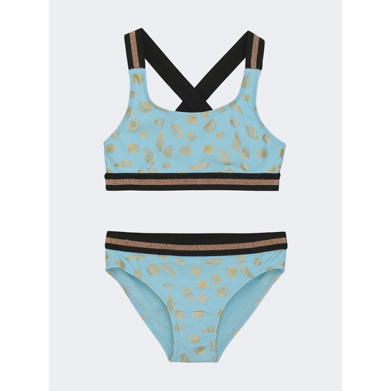 Color Kids Girls Beach Bikini Set Blue