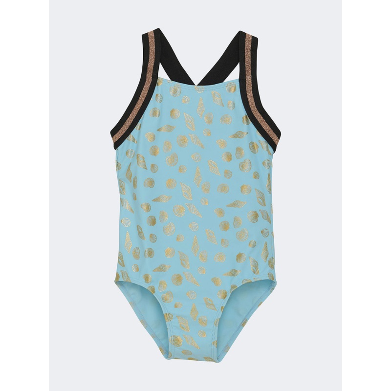 Color Kids Swimsuit Girls Beach Monokini Blue