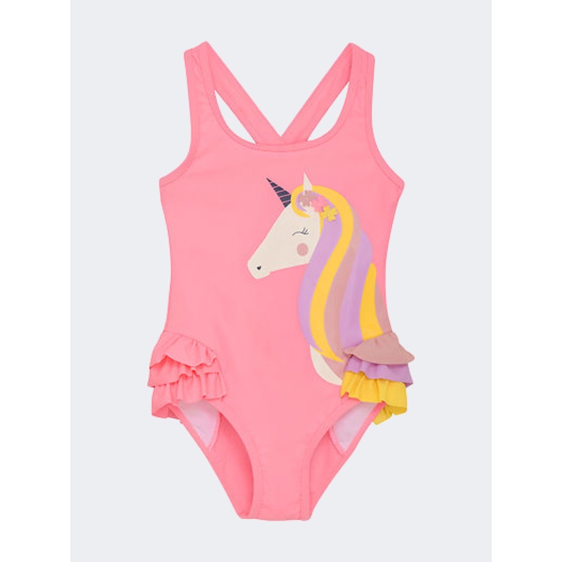 Color Kids Swimsuit Girls Beach Monokini Pink