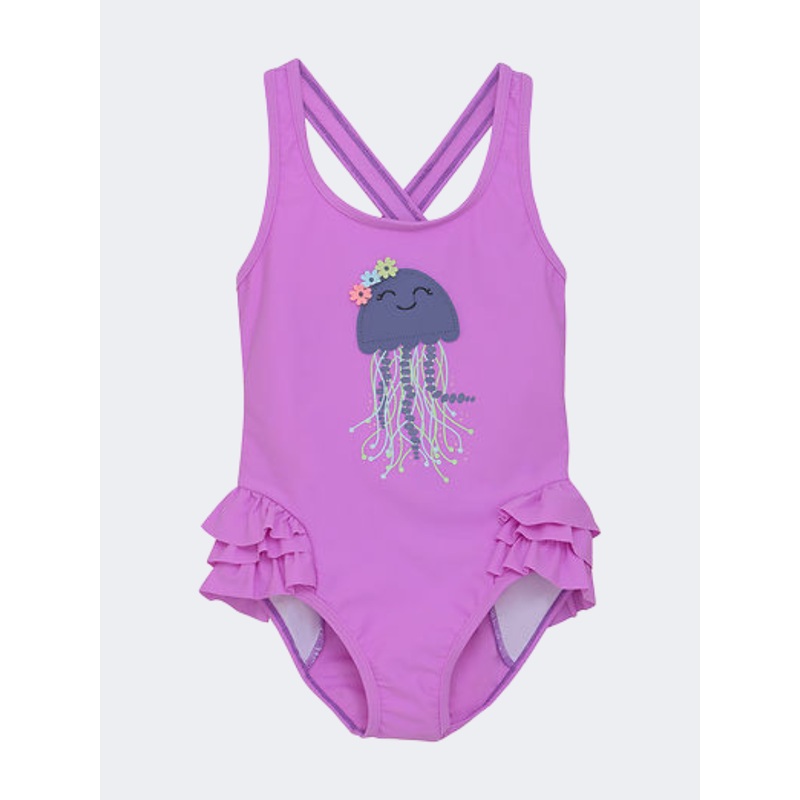 Color Kids Swimsuit Girls Beach Monokini Purple