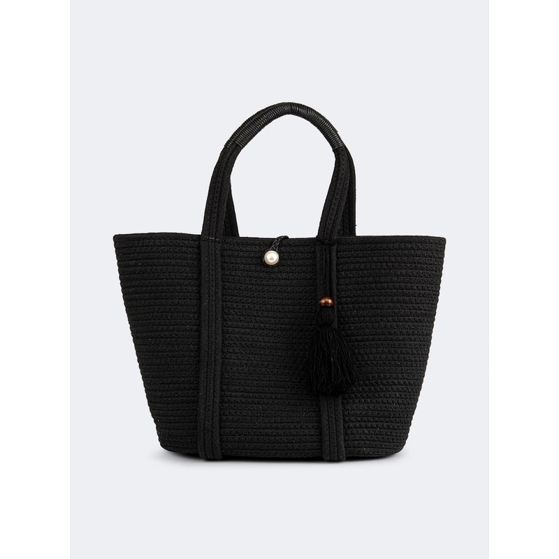 Oil And Gaz Chic Women Beach Bag Black