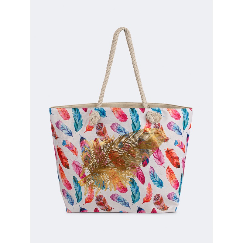 Oil And Gaz Chic Women Beach Bag Blue/Gold