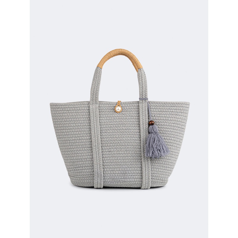 Oil And Gaz Chic Women Beach Bag Grey