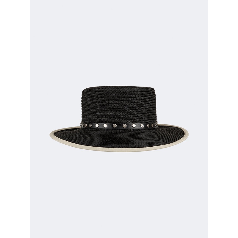 Oil And Gaz Stylish Women Beach Cordobes Hat Beige/Black