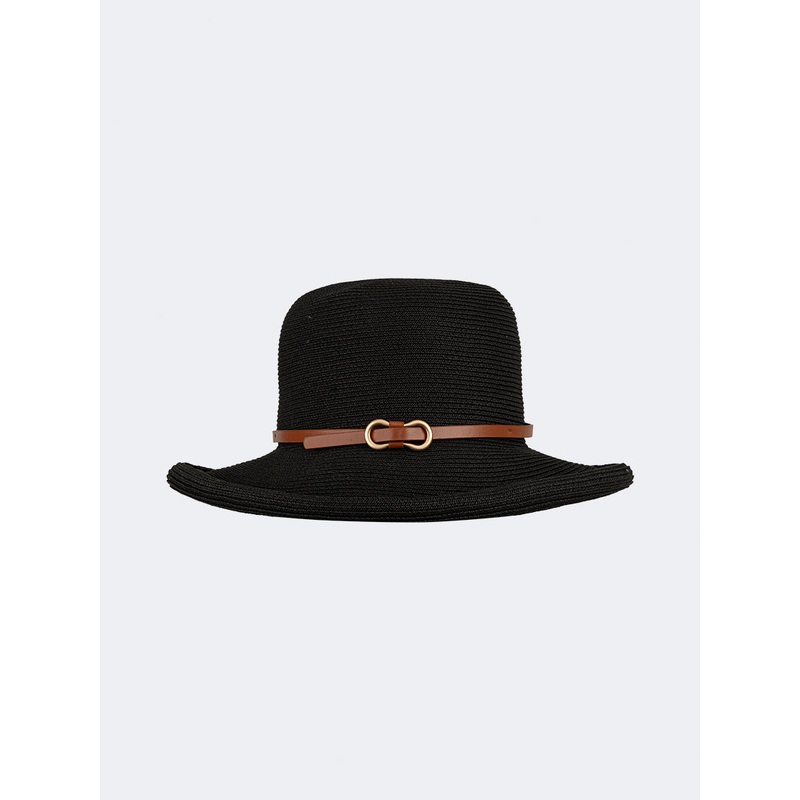 Oil And Gaz Stylish Women Beach Straw Hat Black